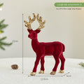 Christmas Glitter Flocked Reindeer Desk Decoration for Store Window Display, Festival Event Decor, Festive Atmosphere Deer Ornament